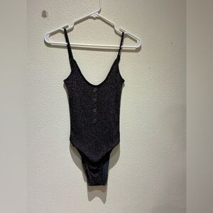 Moeva Women’s One Piece Swimsuit Shimmer Sparkle Brown Sz XS Maximalist Glitter